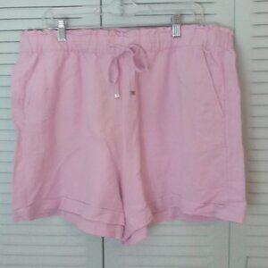 NWT LOFT XL LINEN BLEND PULL-ON SHORTS STRETCH WAIST DRAWSTRING 4 POCKETS